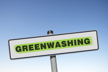 Greenwashing, Metallschild