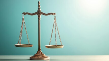 The scales of justice with a bright light shining through them, symbolizing clarity and truth, justice scales, light, truth