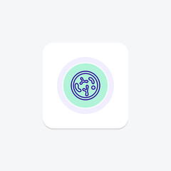 Virus traces, testing purple line icon on a colorful circle, ai illustrator file