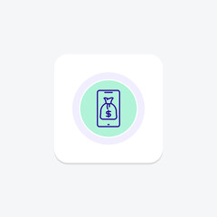 Online Transaction circle icon , vector, pixel perfect, illustrator file