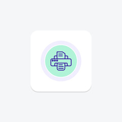 Printer circle icon , vector, pixel perfect, illustrator file