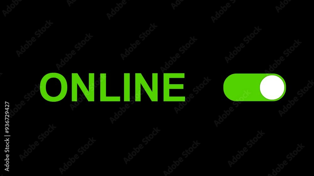 Poster video animation slider button with offline and online options, on a transparent background with alph