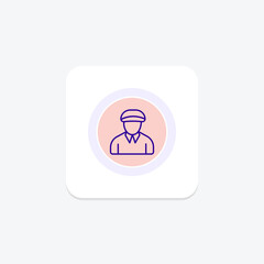 Delivery Driver icon, driver, courier, delivery person, delivery agent line icon, editable vector icon, pixel perfect, illustrator ai file