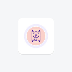 Hard-disk circle icon , vector, pixel perfect, illustrator file