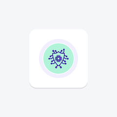 Cyber Security circle icon , vector, pixel perfect, illustrator file