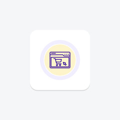 E Commerce Website circle icon , vector, pixel perfect, illustrator file