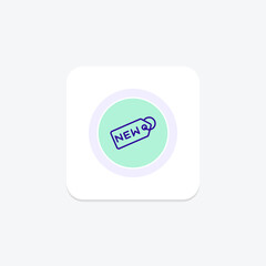 New tag circle icon , vector, pixel perfect, illustrator file