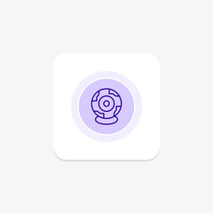 Webcam icon, camera, web, video, chat circle icon, editable vector icon, pixel perfect, illustrator ai file