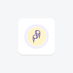 Handsfree icon, headset, earphone, bluetooth, wireless circle icon, editable vector icon, pixel perfect, illustrator ai file