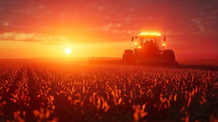 Fototapeta premium Advanced Robot Car Harvesting Crops in Modern Agricultural Operations image