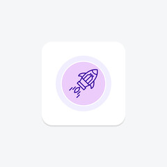 Startup sky rocket icon, sky rocket, rocket, launch, space, editable vector, pixel perfect, illustrator ai file