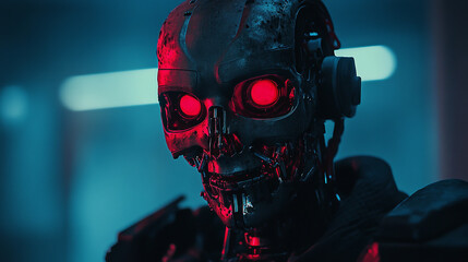 the most fearsome robot, horror, cinematic, realistic, darkcore