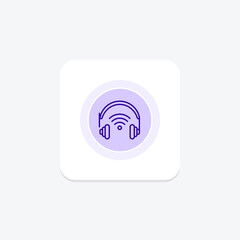 Wireless Headphones line icon , vector, pixel perfect, illustrator file