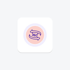 360 Degree line icon , vector, pixel perfect, illustrator file