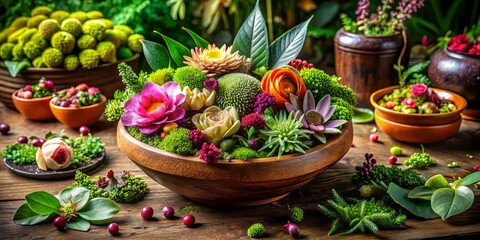 Earthy aroma, delicate vessel, verdant foliage, radiant blooms, and organic motifs converge in a symphony of sensory delights, transporting the senses to the great outdoors.