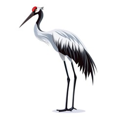 Obraz premium Crane Darkness element animal cartoon isolated whitebackground 16:9