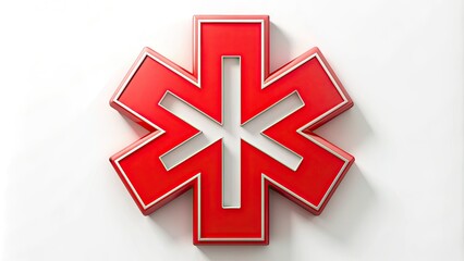 Stylized modern emblem featuring a bold, red "ER" letter combination on a white background, symbolizing emergency services, healthcare, or rescue operations.