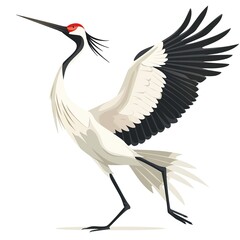 Fototapeta premium Crane Gravity element animal cartoon isolated whitebackground 16:9