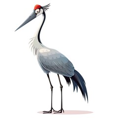 Fototapeta premium Crane Ice element animal cartoon isolated whitebackground 16:9