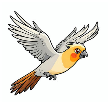 recommend clip art: Flying cockatiel cartoon illustration, parrot bird clip art element 