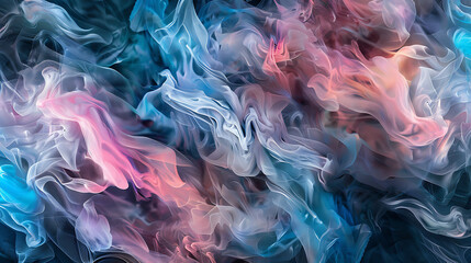 Obraz premium Abstract Colorful Smoke Swirls on Dark Background