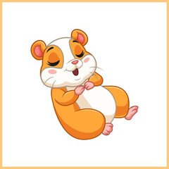 cute hamster cartoon is fast asleep.