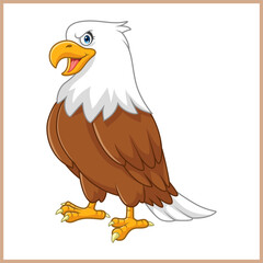 Cartoon eagle on white background
