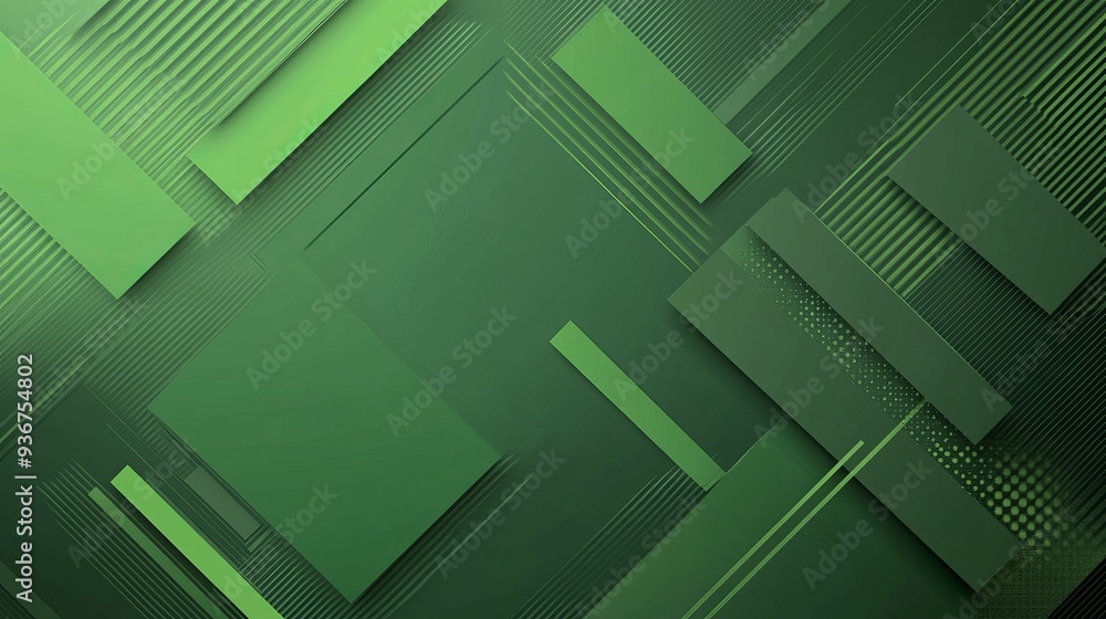 Poster green abstract background with geometric shapes and gradient colors, suitable for presentation desig