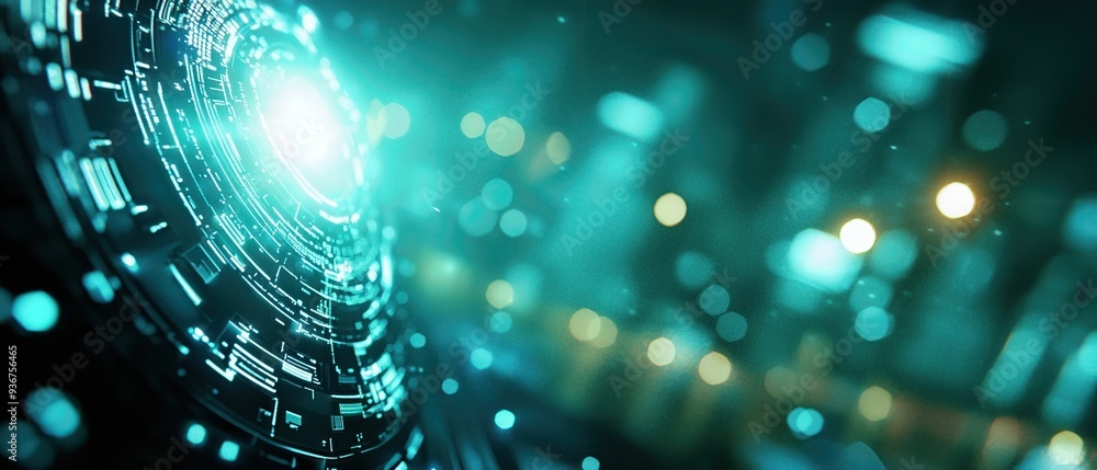 Canvas Prints futuristic digital abstract design with glowing elements, creating a vibrant atmosphere of technolog