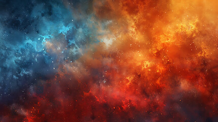 Naklejka premium Dynamic Red and Blue Nebula