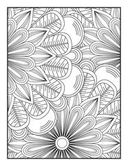 Vector coloring. Geometric floral pattern. Mandala Coloring Page. Coloring Page For Adult. Seamless vector pattern. Black and white linear drawing. coloring page for children and adults.