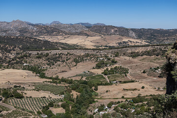 Beautiful view of the green valley. Ronda, Province of Malaga, Spain.
