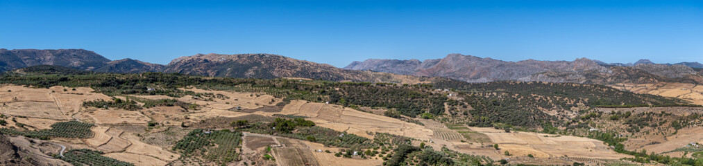 Beautiful view of the green valley. Ronda, Province of Malaga, Spain.