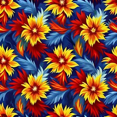 Obraz premium Vibrant Abstract Feather Pattern Seamless Background