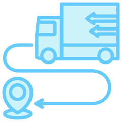 Last Mile Delivery blue color icons, use for modern concept, UI or UX kit, web and app development, industrial and supply chain theme