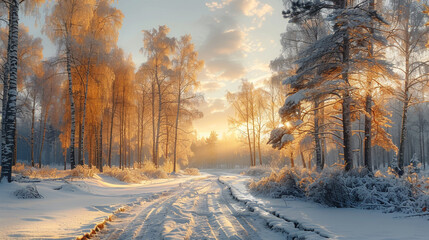 Obraz premium sunrise in the forest