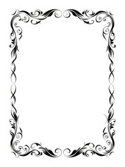 Elegant Black and White Floral Frame for Invitations