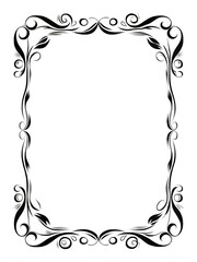 Elegant Black and White Floral Frame for Invitations