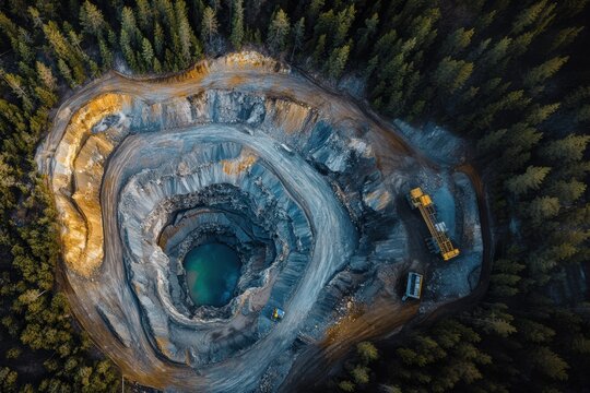 Mining at a mine for lithium, nickel, cobalt, graphite, manganese, alumina, tin, tantalum, magnesium and vanadium. Concept for mining in sensitive areas. 