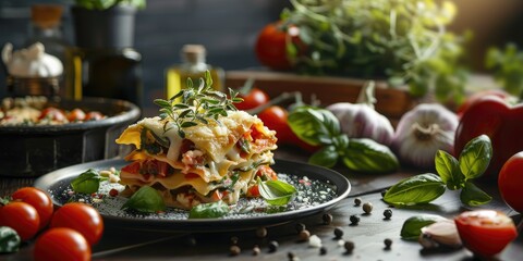 Delicious Lasagna Crafted with Fresh Ingredients