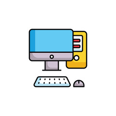Computer icon design with white background stock illustration