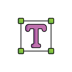 Type Tool icon design with white background stock illustration