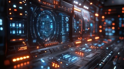 Obraz premium High-tech control panel - generative ai