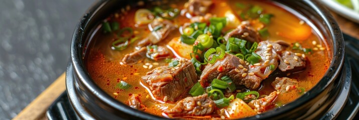 Korean Soup with Tender Pork or Beef in Rich Bone Broth