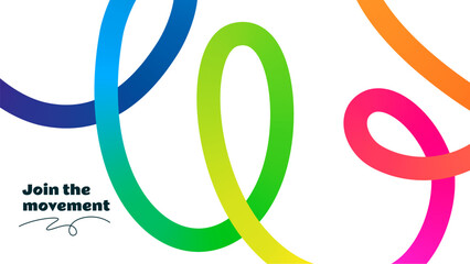 Obraz premium Abstract Background with Color Line Shapes. Geometric Pattern with Squiggle Gradient Elements