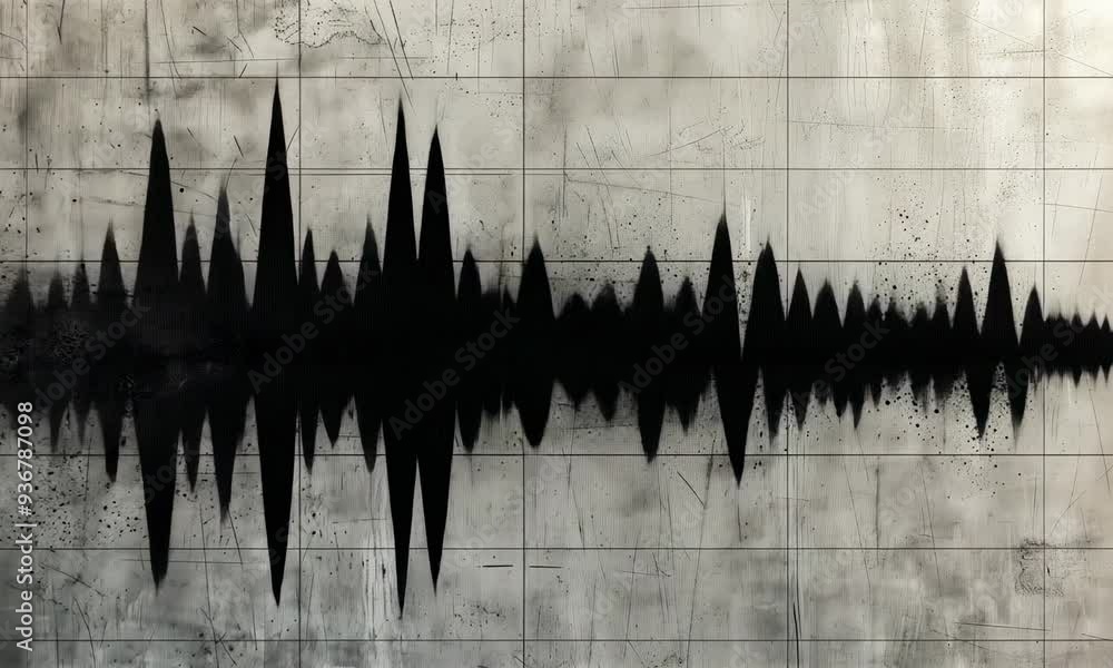 Poster abstract sound wave pattern on textured background