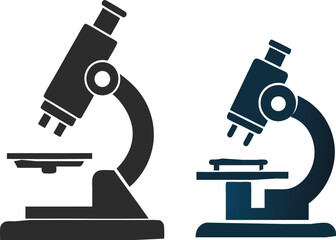 Health and Medical Concept Microscope vector silhouette .