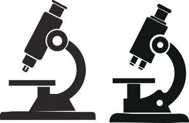 Health and Medical Concept Microscope vector silhouette .