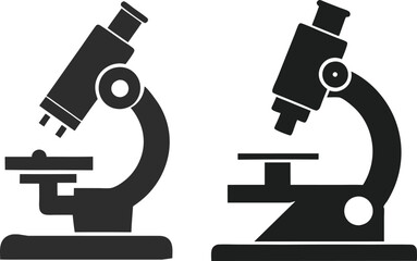 Health and Medical Concept Microscope vector silhouette .