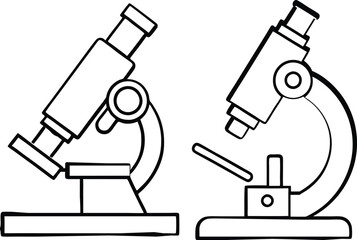 Health and Medical Concept Microscope vector silhouette .